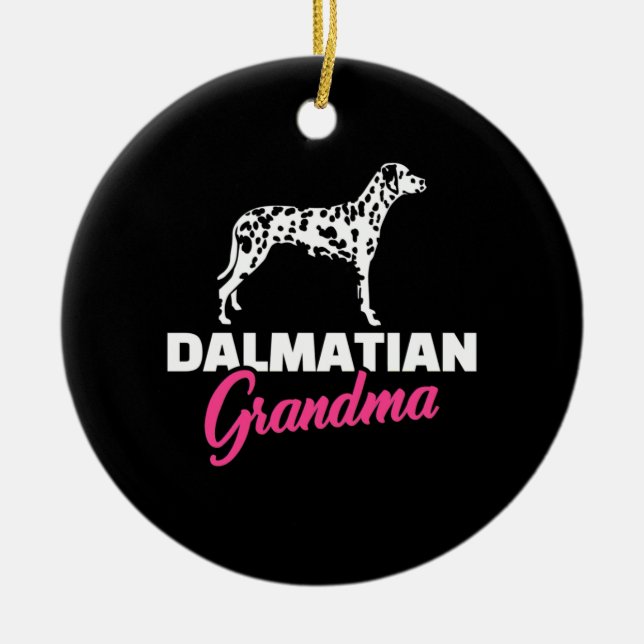 Dalmatian Grandma Ceramic Tree Decoration (Front)