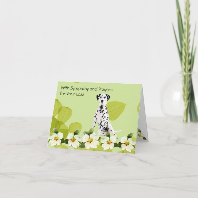 Dalmatian, Green Leaf Dogwood Card (Front)