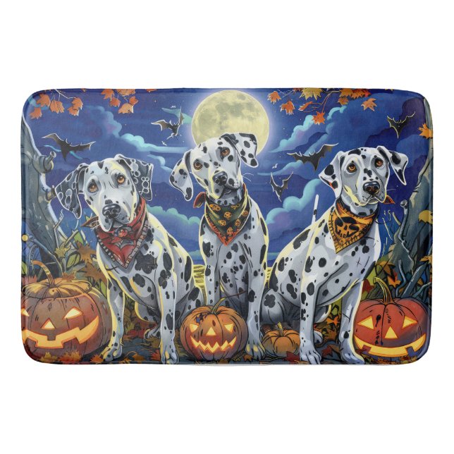 Dalmatian Halloween Spooky Bath Mat (Front)