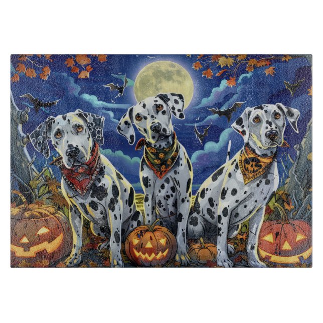 Dalmatian Halloween Spooky Cutting Board (Front)