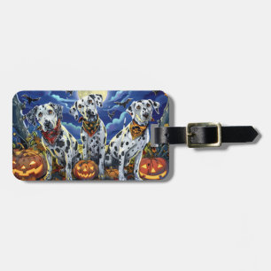 Dalmatian Halloween Spooky Luggage Tag