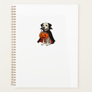 Dalmatian Halloween Vampire Dog with Pumpkin Baske Planner