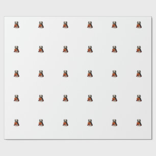 Dalmatian Halloween Vampire Dog with Pumpkin Baske Wrapping Paper