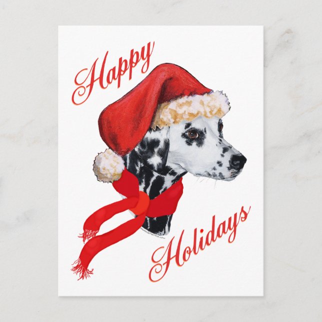 Dalmatian Happy Holidays Holiday Postcard (Front)