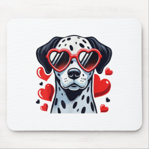 Dalmatian Heart Gles Cute Valentine’s Day Dog Love Mouse Mat