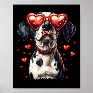 Dalmatian Heart Gles Cute Valentine’s Day Dog Love Poster