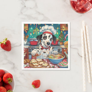 Dalmatian Holiday Baking: Festive Christmas Napkin