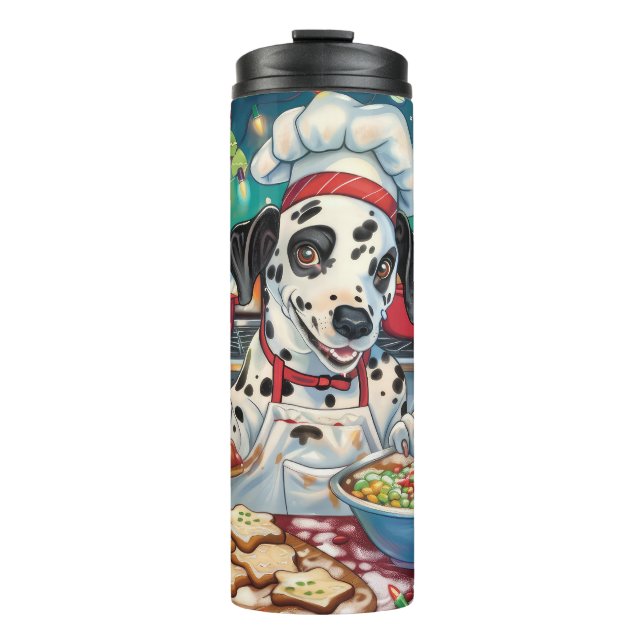 Dalmatian Holiday Baking: Festive Christmas Thermal Tumbler (Front)