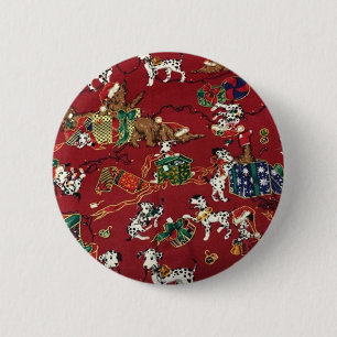 Dalmatian Holiday Print 6 Cm Round Badge