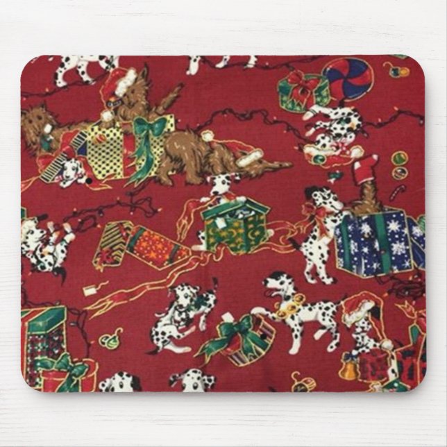 Dalmatian Holiday Print Mouse Mat (Front)