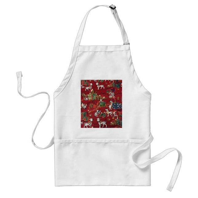 Dalmatian Holiday Print Standard Apron (Front)