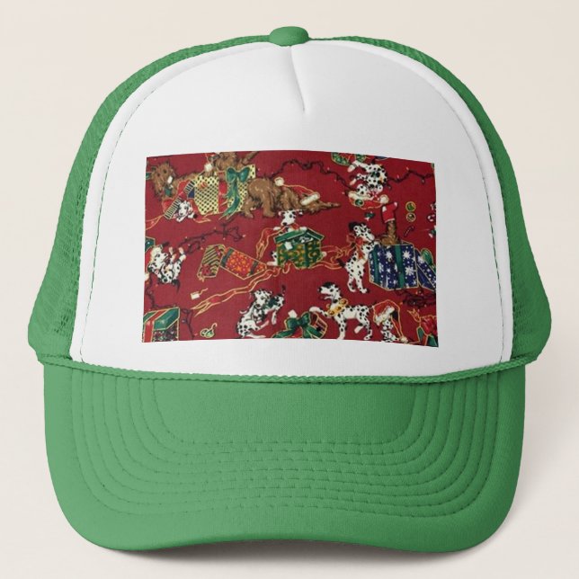 Dalmatian Holiday Print Trucker Hat (Front)