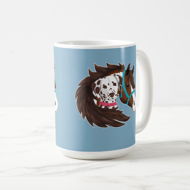 Dalmatian & Horse Buddies Coffee Mug (Front Right)