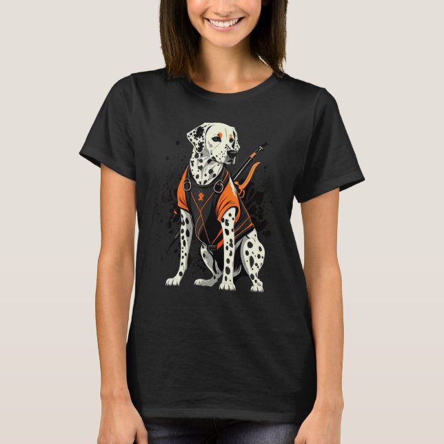 Dalmatian Hunter on Dalmatian Game Hunting T-Shirt (Front)