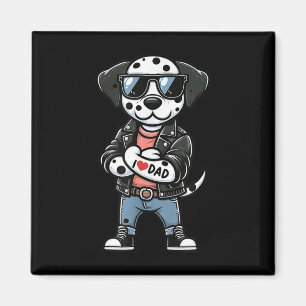 Dalmatian I Love Dad Funny Dog Tattoo Magnet
