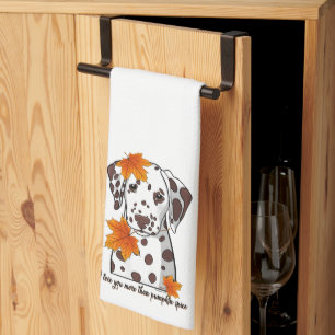Dalmatian I Love You More Than Pumpkin Spice Tea Towel