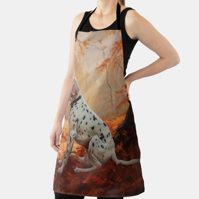 Dalmatian  in Autumn Leaves Fall Inspire  Apron (Insitu)