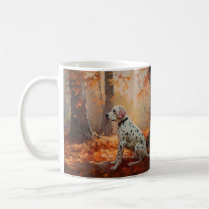 Dalmatian  in Autumn Leaves Fall Inspire  Coffee Mug