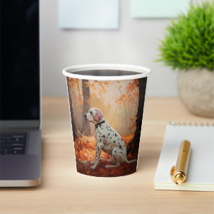 Dalmatian  in Autumn Leaves Fall Inspire  Paper Cups