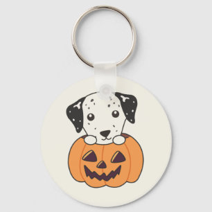 Dalmatian In Pumpkin Sweet Dogs Happy Halloween Ke Key Ring