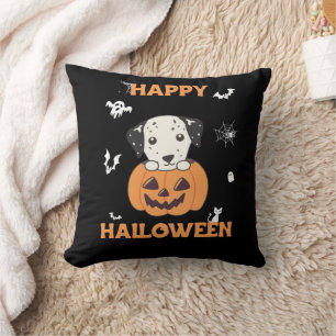 Dalmatian In Pumpkin Sweet Dogs Happy Halloween Th Cushion