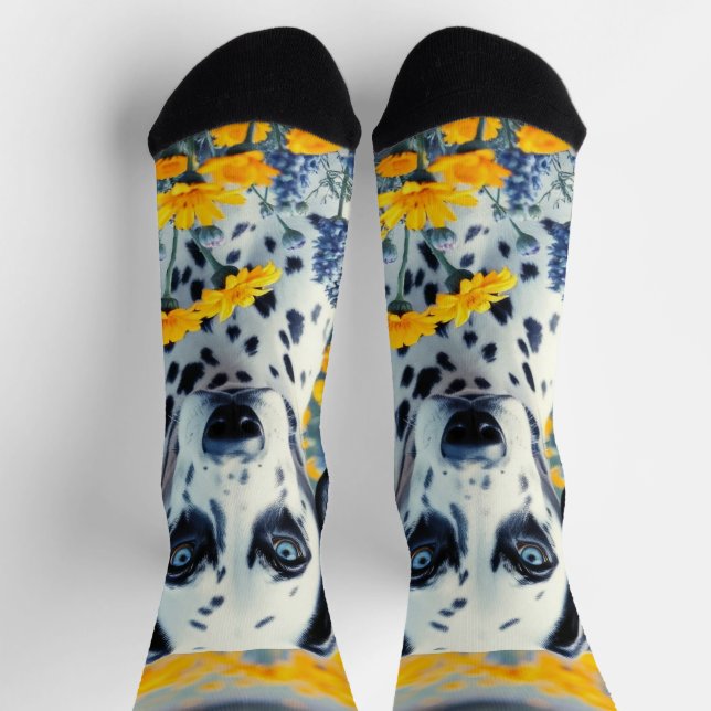 Dalmatian in the flowers socks (Top)