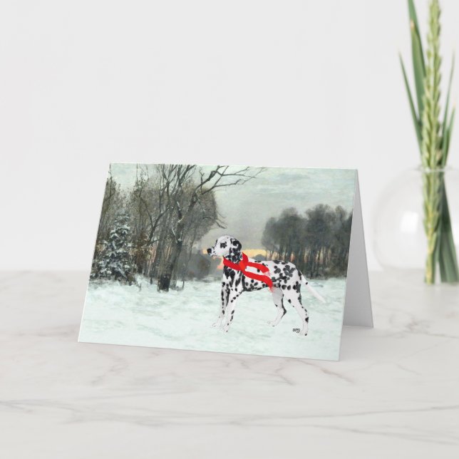 Dalmatian in Winter Snow Card (Front)