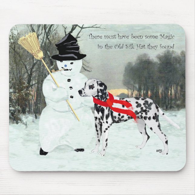 Dalmatian in Winter Snow Mouse Mat (Front)