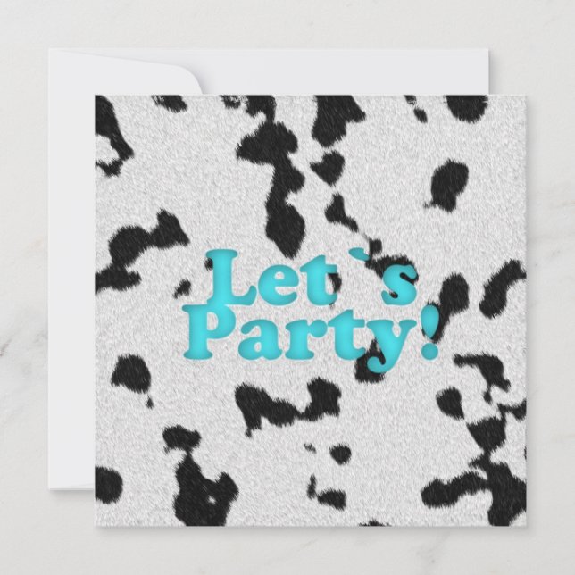Dalmatian Let's Party Invitation Template (Front)