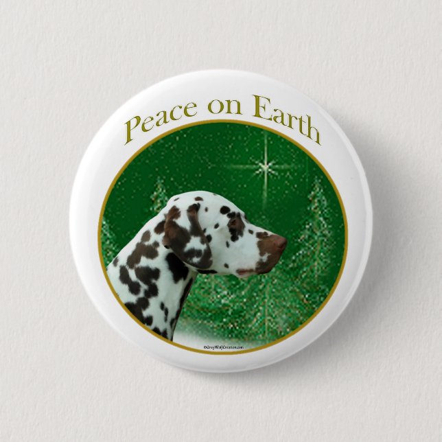 Dalmatian (liver) Peace 6 Cm Round Badge (Front)