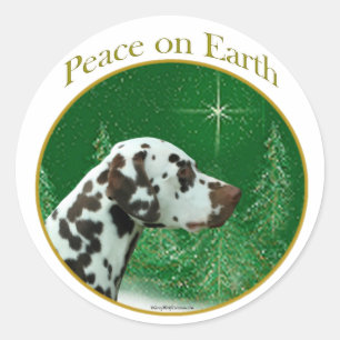 Dalmatian (liver) Peace Classic Round Sticker
