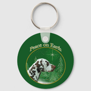 Dalmatian (liver) Peace Key Ring