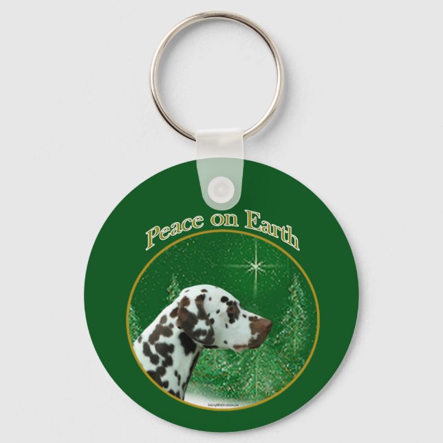 Dalmatian (liver) Peace Key Ring (Front)