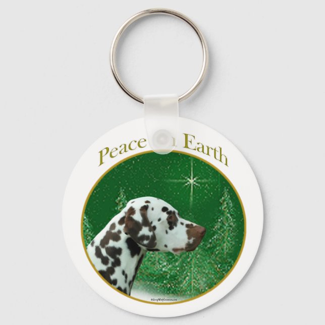 Dalmatian (liver) Peace Key Ring (Front)