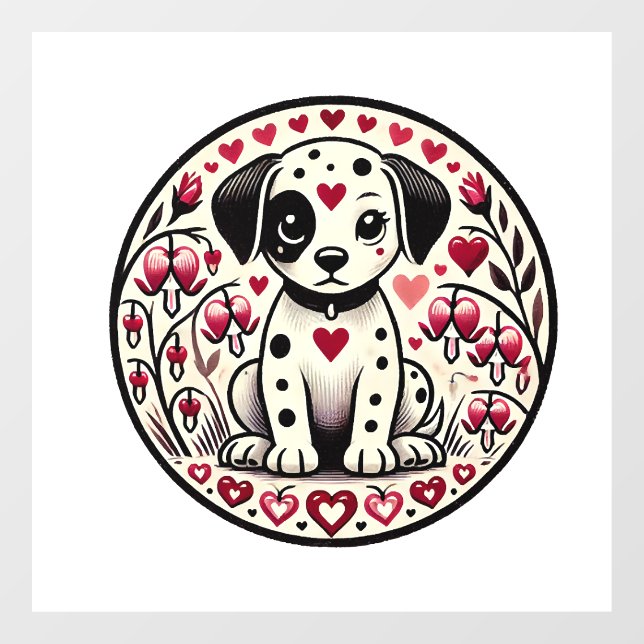 Dalmatian Love Window Cling (Sheet)