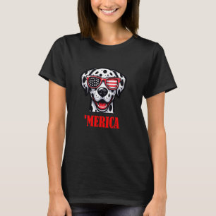 Dalmatian Merica 4th of July US Flag T-Shirt