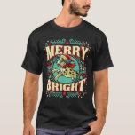 Dalmatian Merry Bright Christmas Santa Claus Dog  T-Shirt<br><div class="desc">Dalmatian Merry Bright Christmas Santa Claus Dog</div>