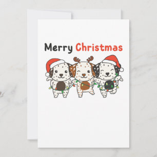 Dalmatian Merry Christmas Cute Dogs Holiday Card