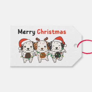 Dalmatian Merry Christmas Cute Dogs Holiday Gift Tags