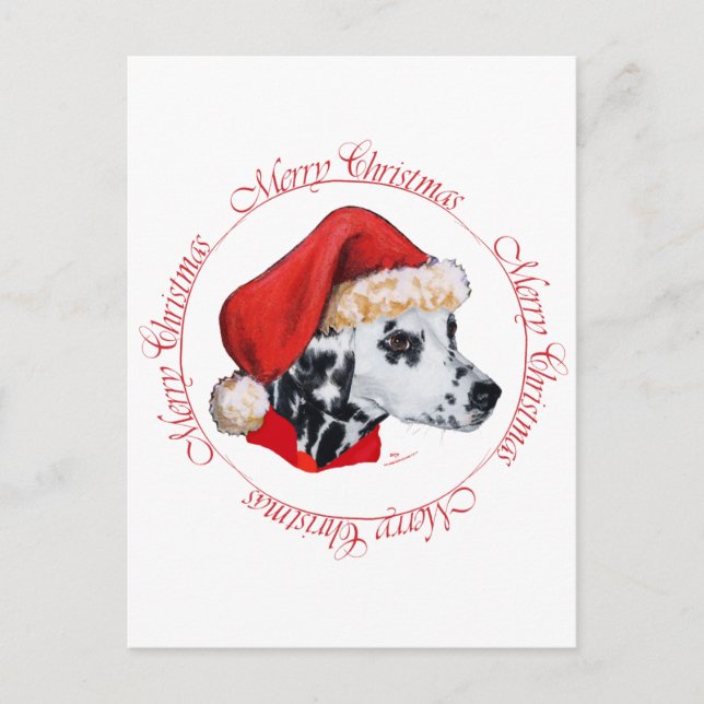 Dalmatian Merry Christmas Holiday Postcard (Front)