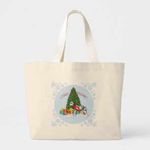 Dalmatian Merry Christmas Large Tote Bag