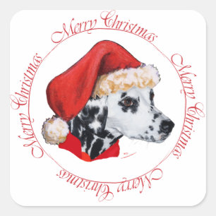 Dalmatian Merry Christmas Square Sticker