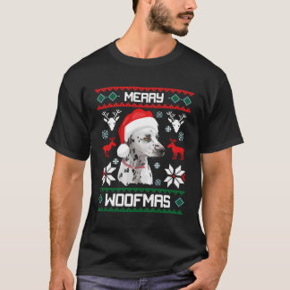 Dalmatian Merry Woofmas Gift For Christmas Dog Xma T-Shirt