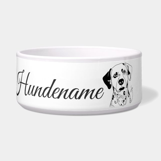 Dalmatian Minimalist Line Art personalized bowl (Front)