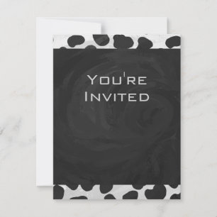 Dalmatian Monogrtam Black and White Prints Invitation