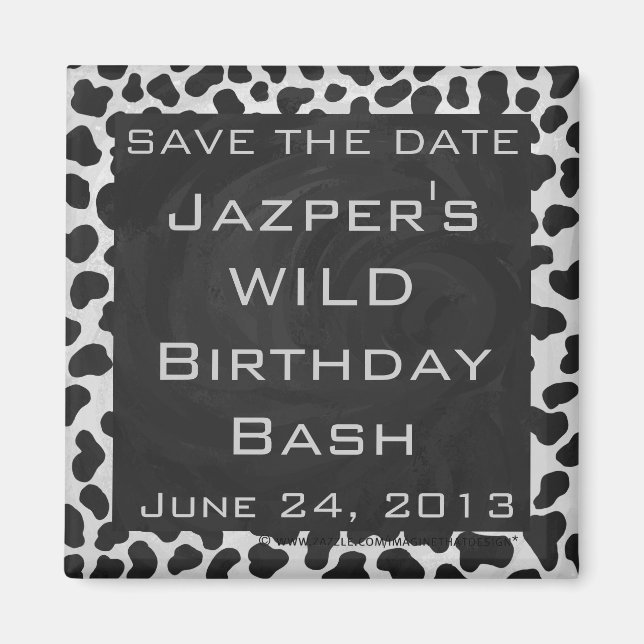 Dalmatian Monogrtam Black and White Prints Magnet (Front)