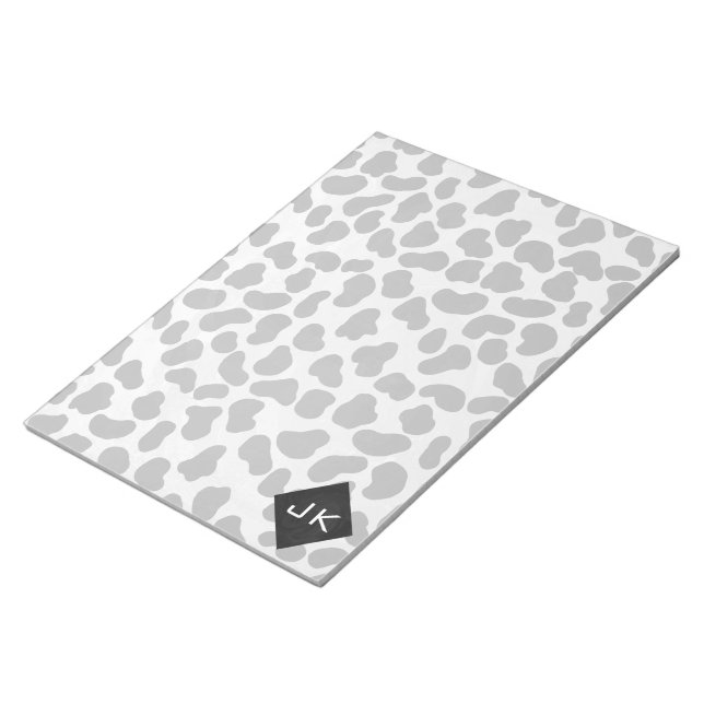 Dalmatian Monogrtam Black and White Prints Notepad (Angled)