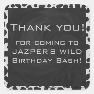 Dalmatian Monogrtam Black and White Prints Square Sticker