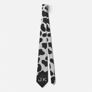 Dalmatian Monogrtam Black and White Prints Tie