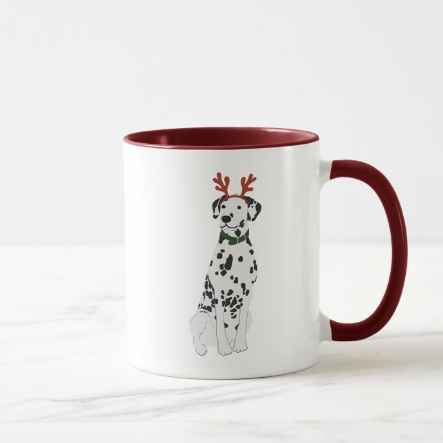 Dalmatian Mug with Reindeer Antler Headband (Right)
